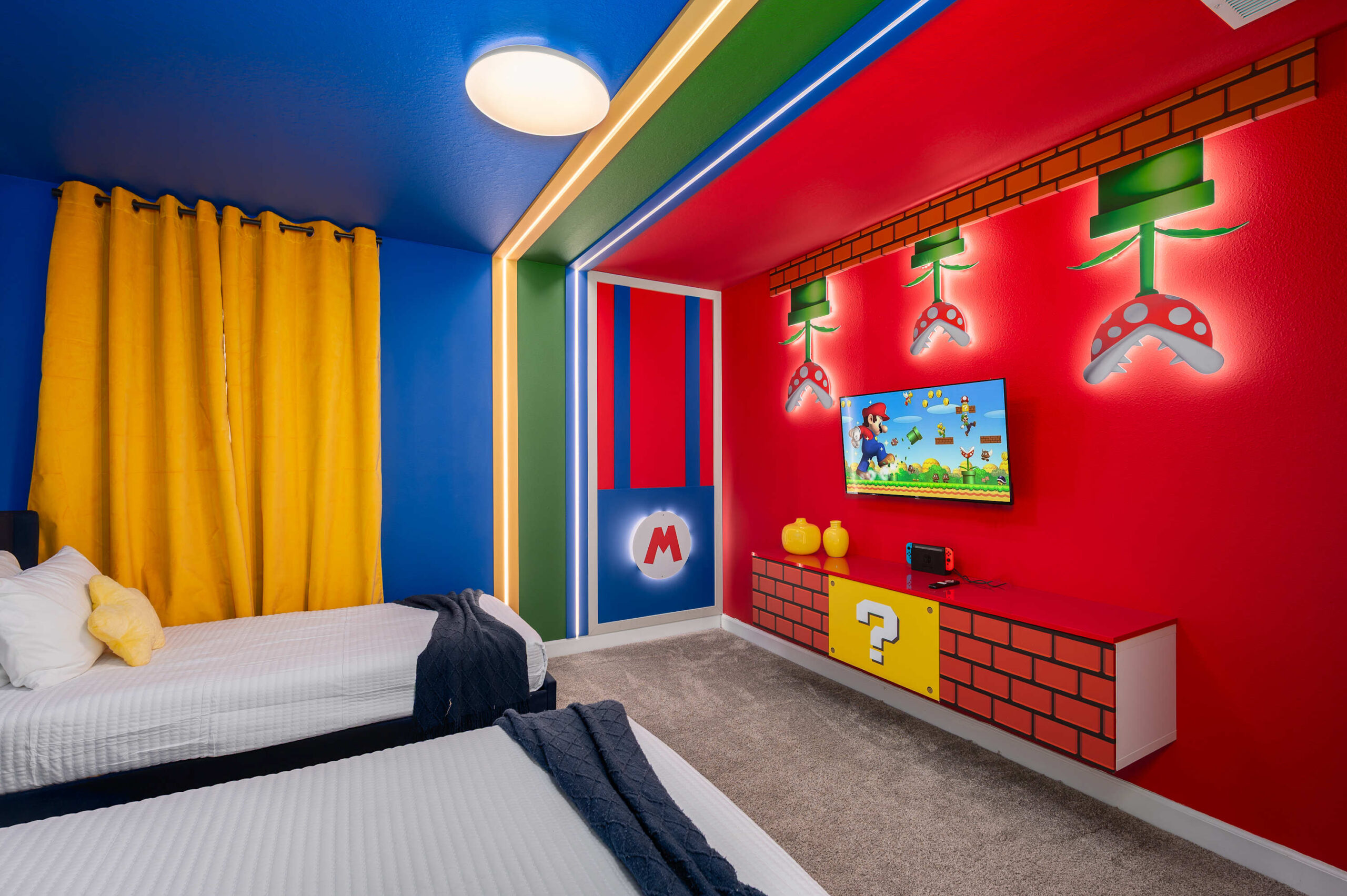Disney-themed kids bedroom short-term rental